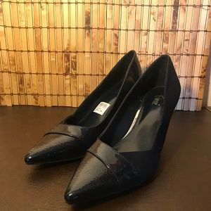 Fioni Navy Pointed Pumps